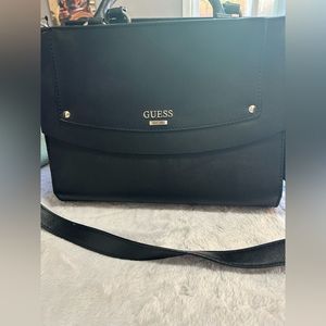 Guess Black Faux Leather Tote/Shoulder Bag